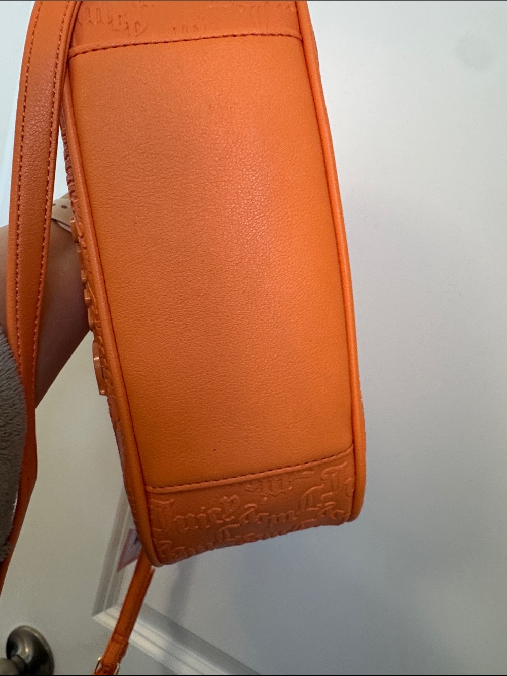 Juicy Couture Bright Orange Embossed Hobo/Shoulder Bag with Chain - Picture 3 of 9